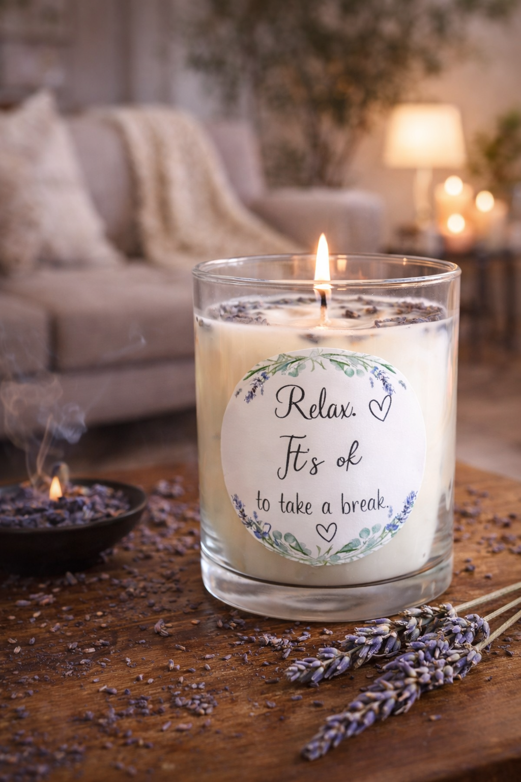 Handcrafted Organic Lavender Candles